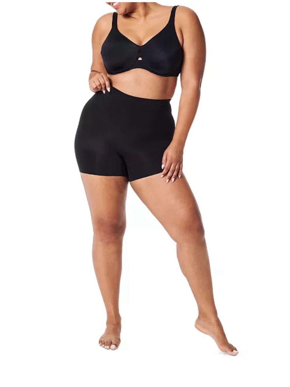Assets By Spanx Black High-Waist Shaping Shorts - Picture 3 of 6